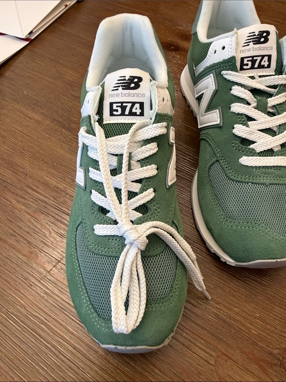 New Balance Green Suede & White Accent Retro Runner